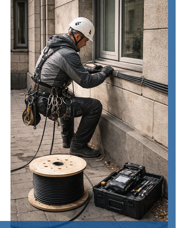 Прокладка оптоволоконного кабеля в Сафонове от 820 р. | ВЫСОТНИК-Сфн