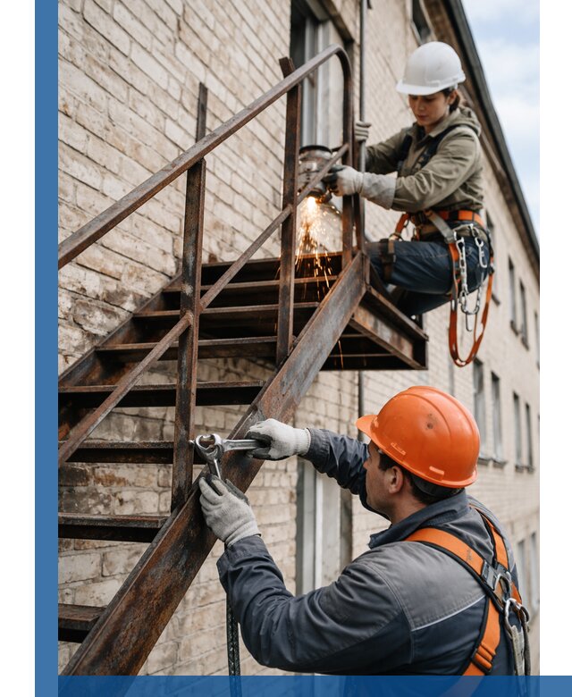 Ремонт и восстановление пожарных лестниц с выездом в Сафонове