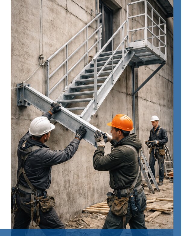 Монтаж металлических лестниц в Сафонове от 15372 р. | ВЫСОТНИК-Сфн