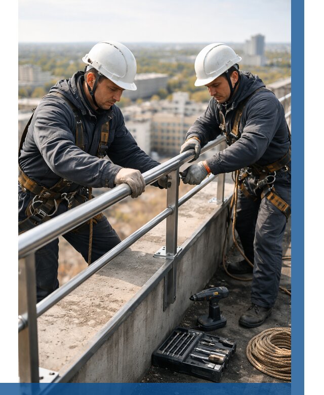 Монтаж перил на высоте в Сафонове от 2562 р. | ВЫСОТНИК-Сфн