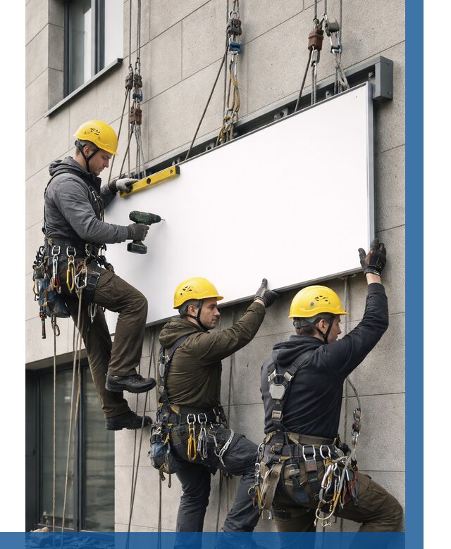 Монтаж рекламной вывески в Сафонове от 8198 р. | ВЫСОТНИК-Сфн