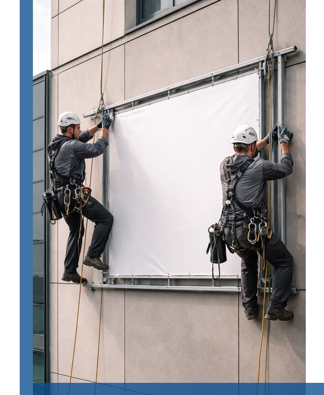 Монтаж наружной рекламной вывески в Сафонове под ключ