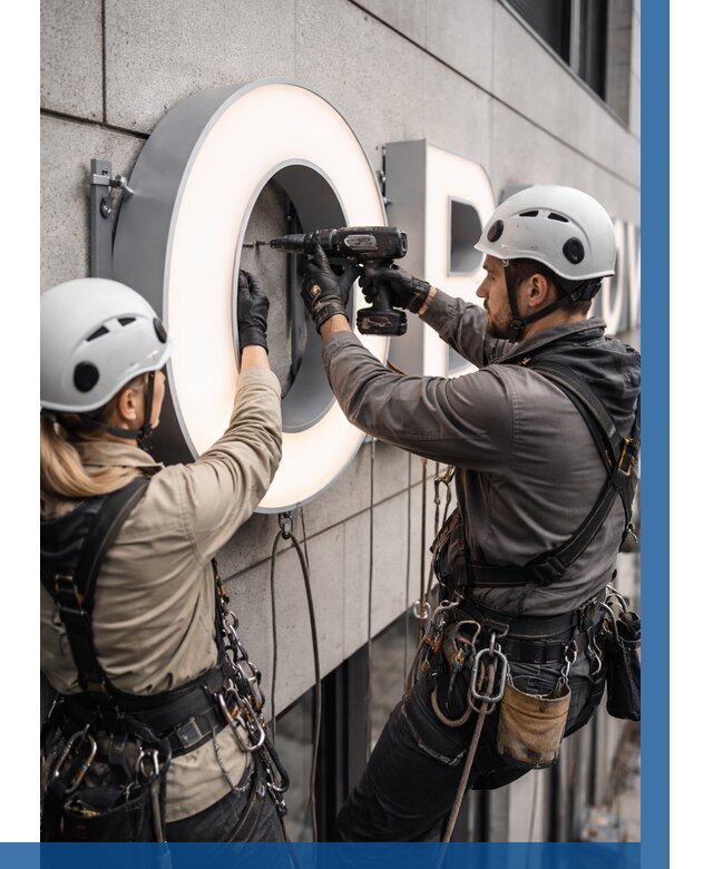 Монтаж световых букв в Сафонове от 3074 р. под ключ ВЫСОТНИК-Сфн