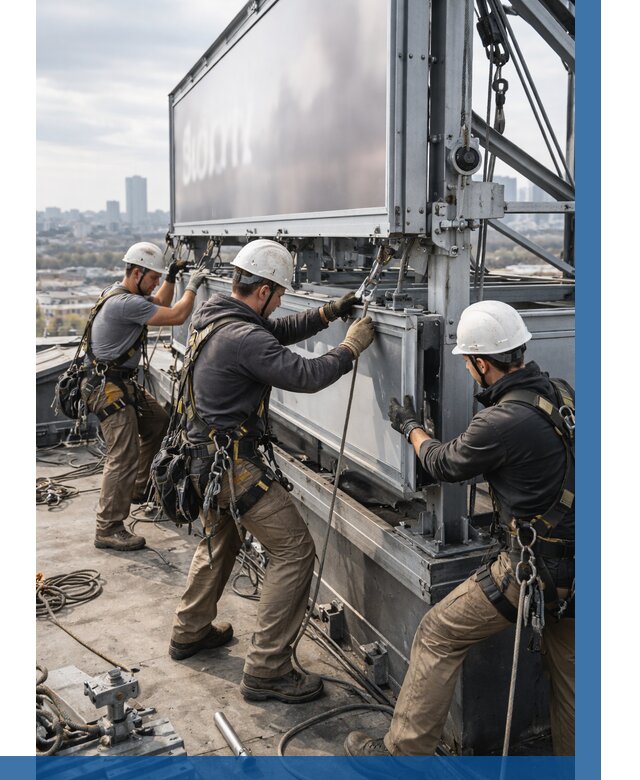 Монтаж крышной рекламной конструкции в Сафонове от 61488 р.|ВЫСОТНИК-Сфн