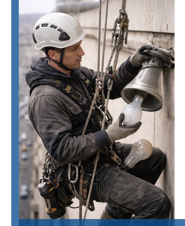 Замена ламп на высоте в Сафонове профессионально и быстро