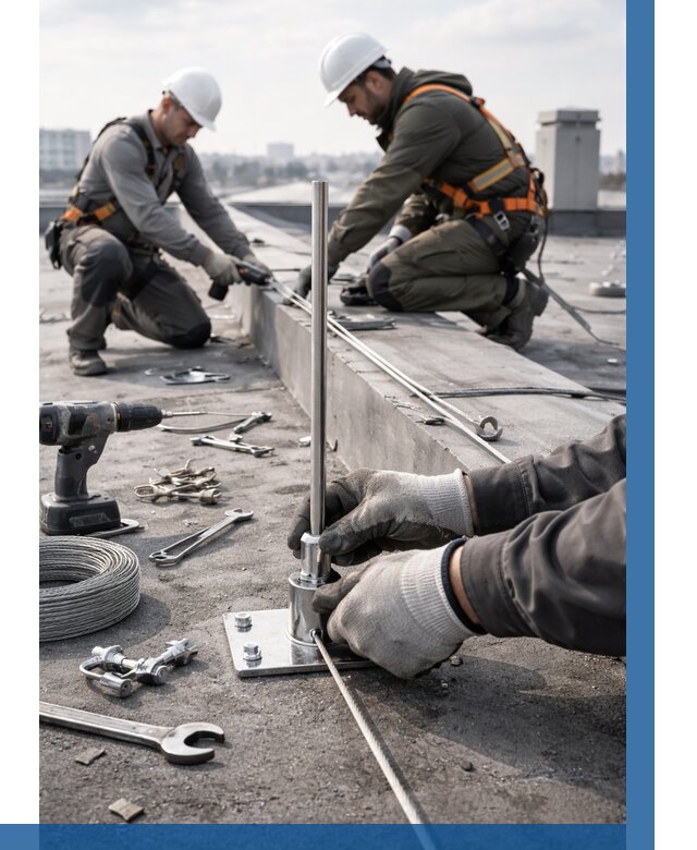 Монтаж молниезащиты на кровле в Сафонове цена от 25620 р. | ВЫСОТНИК-Сфн