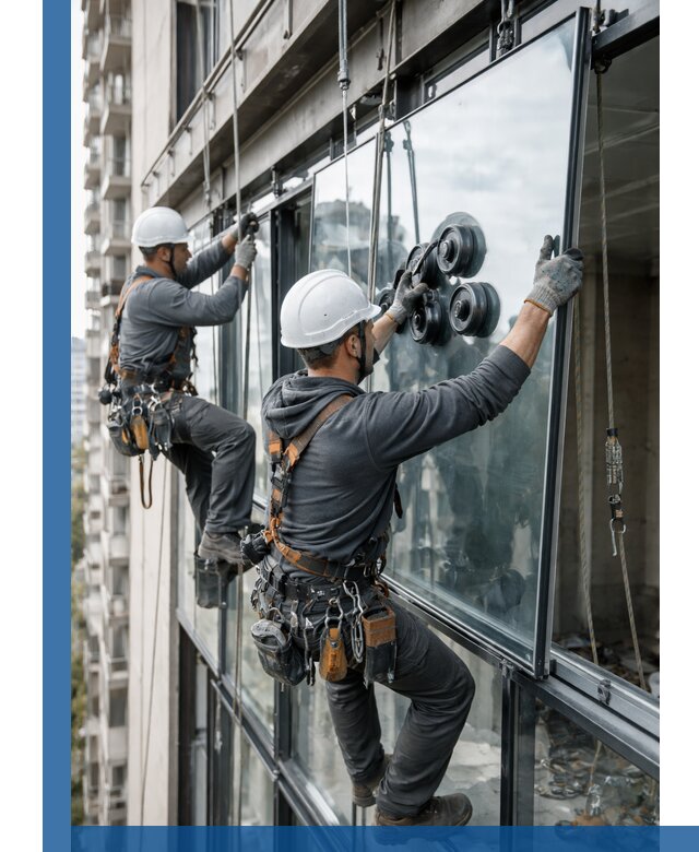 Витражное остекление фасадов и лоджий в Сафонове под ключ