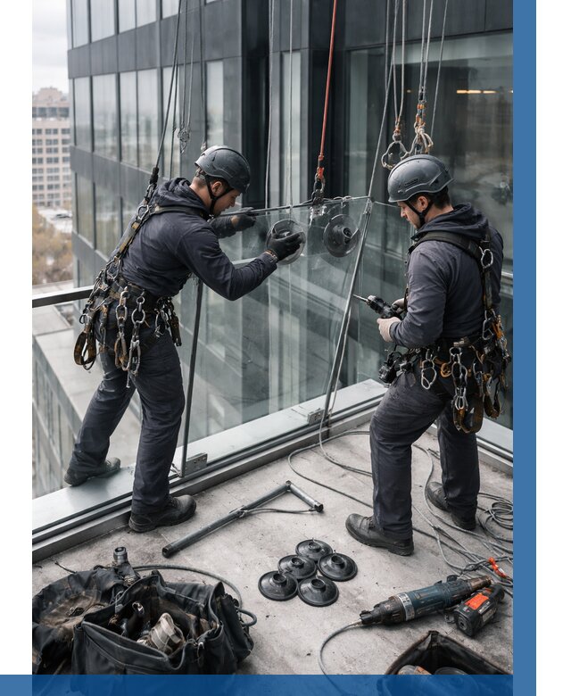 Монтаж стеклянных ограждений в Сафонове от 2562 р. | ВЫСОТНИК-Сфн