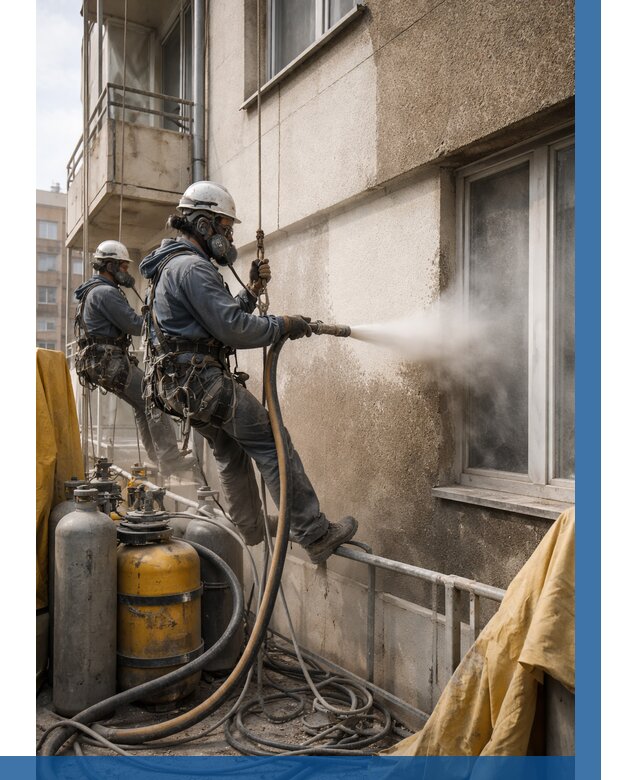 Пескоструйная очистка фасада в Сафонове от 666 р. | ВЫСОТНИК-Сфн