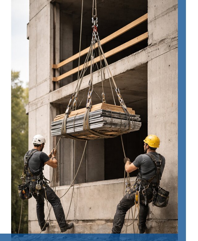 Подъем материала на этаж веревками в Сафонове от 1537 р. | ВЫСОТНИК-Сфн