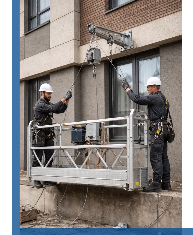 Монтаж и подъем фасадной люльки в Сафонове с гарантией безопасности
