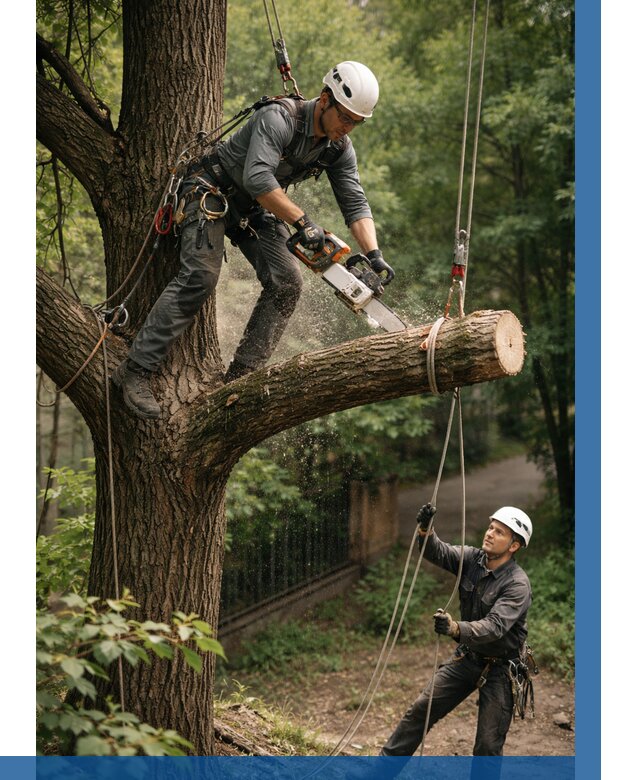 Спил деревьев альпинистами в Сафонове от 8198 р. | ВЫСОТНИК-Сфн