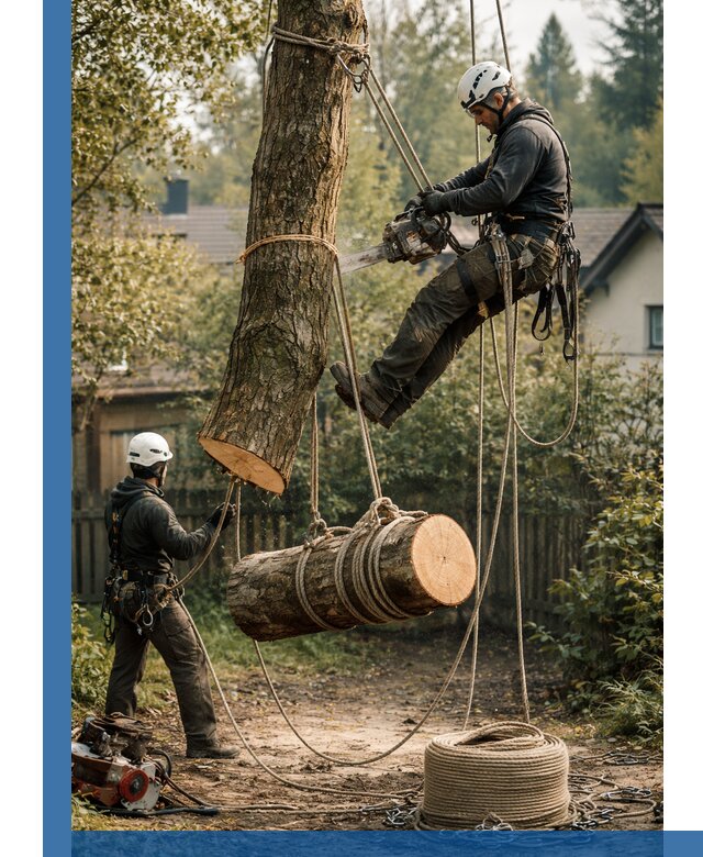 Валка деревьев частями в Сафонове, безопасно и аккуратно