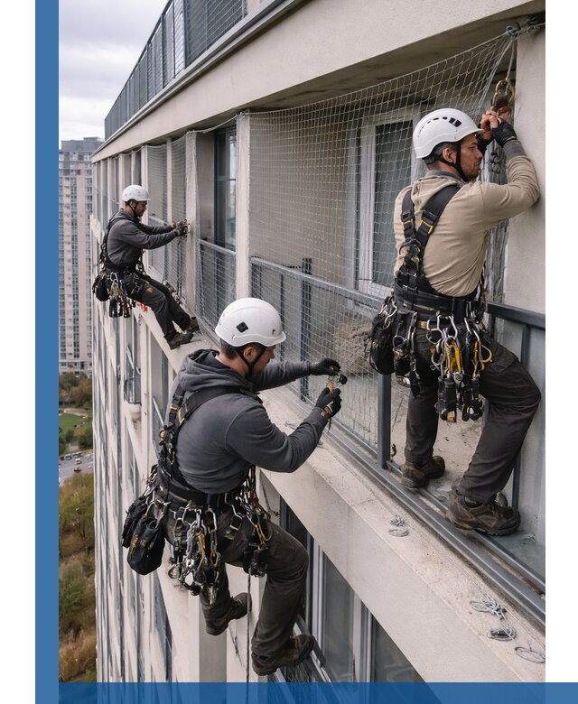 Профессиональный монтаж защитной сетки от птиц в Сафонове